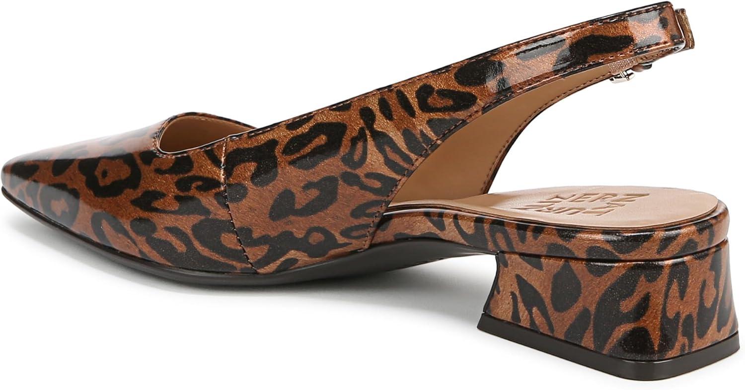 imageNaturalizer Womens Ginger Snip Toe Slingbacks PumpCheetah Patent Brown