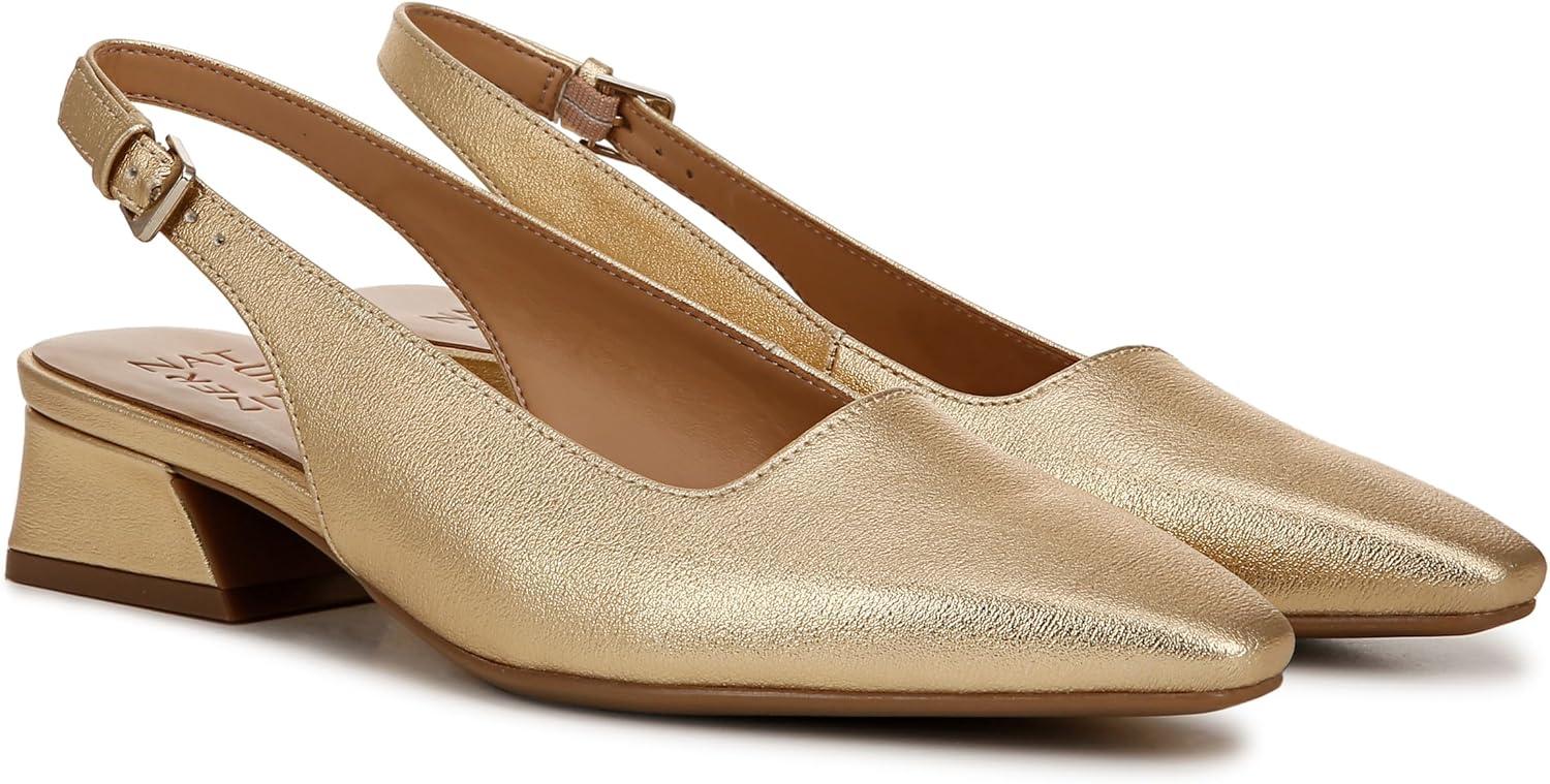 imageNaturalizer Womens Ginger Snip Toe Slingbacks PumpDark Gold Metallic