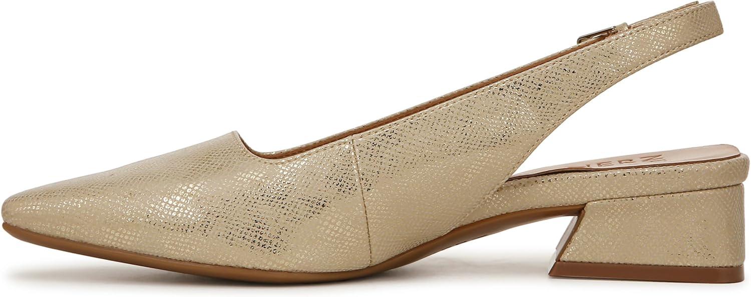 imageNaturalizer Womens Ginger Snip Toe Slingbacks PumpGold Lizard Metallic