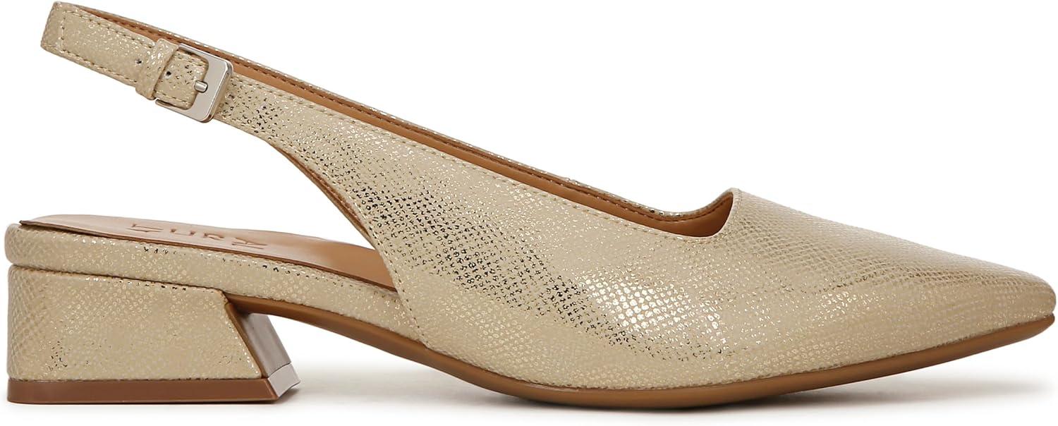 imageNaturalizer Womens Ginger Snip Toe Slingbacks PumpGold Lizard Metallic