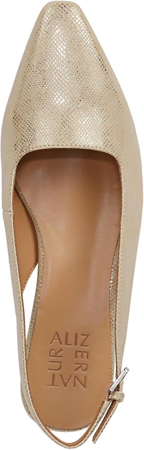 imageNaturalizer Womens Ginger Snip Toe Slingbacks PumpGold Lizard Metallic