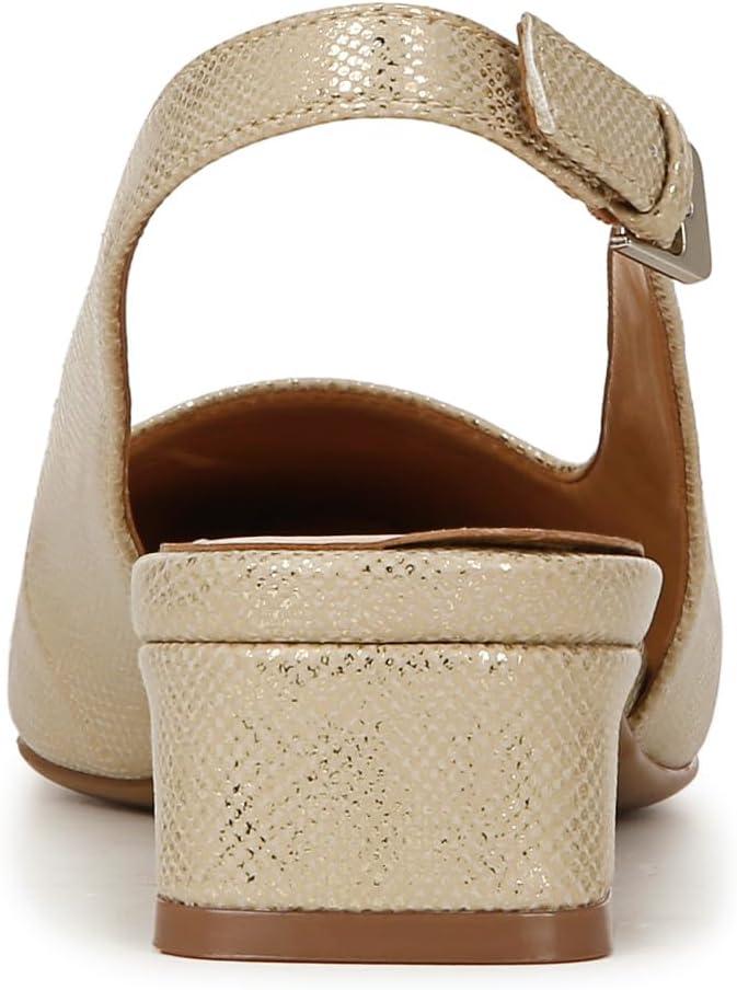 imageNaturalizer Womens Ginger Snip Toe Slingbacks PumpGold Lizard Metallic