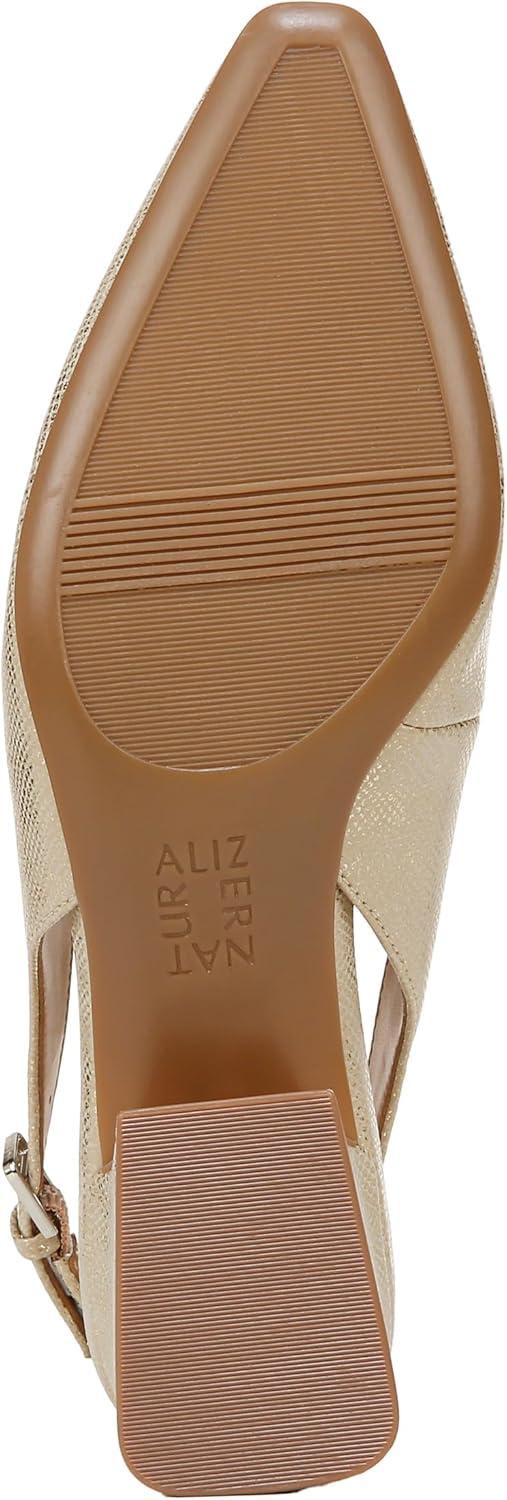 imageNaturalizer Womens Ginger Snip Toe Slingbacks PumpGold Lizard Metallic