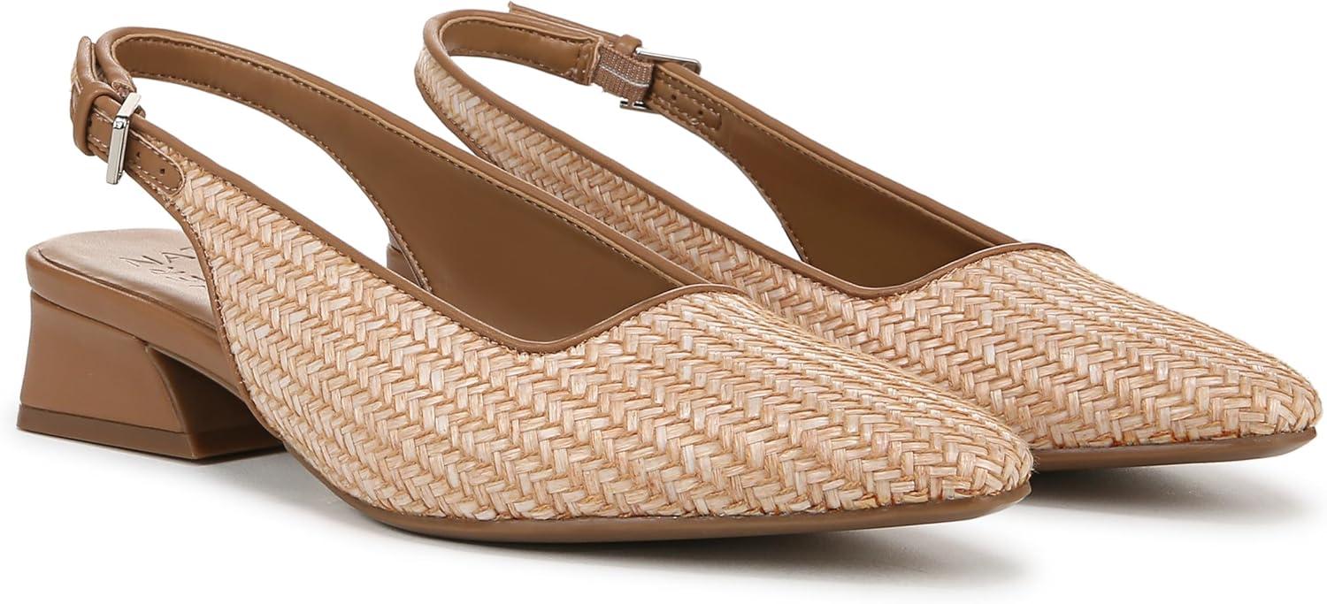 imageNaturalizer Womens Ginger Snip Toe Slingbacks PumpPearl Straw Tan