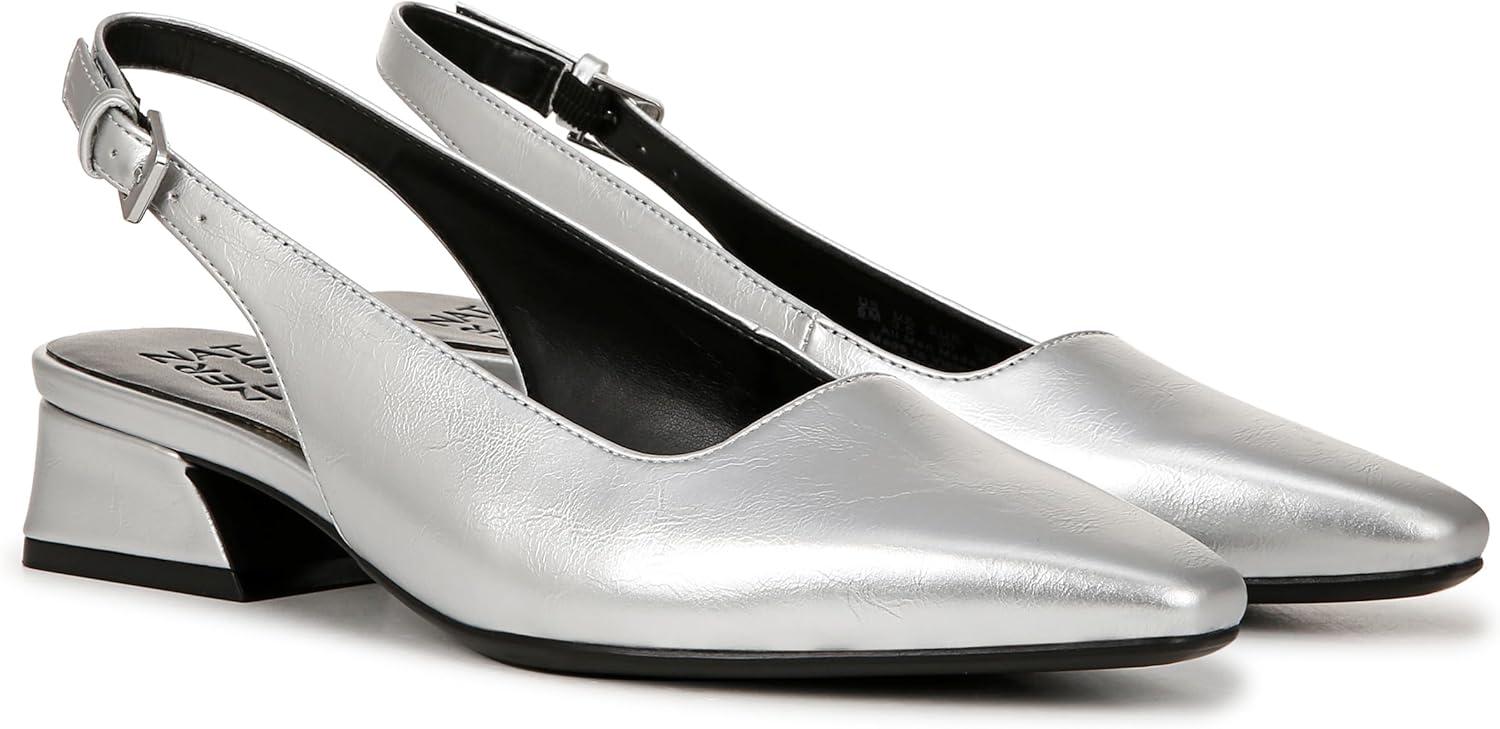 imageNaturalizer Womens Ginger Snip Toe Slingbacks PumpSilver Metallic