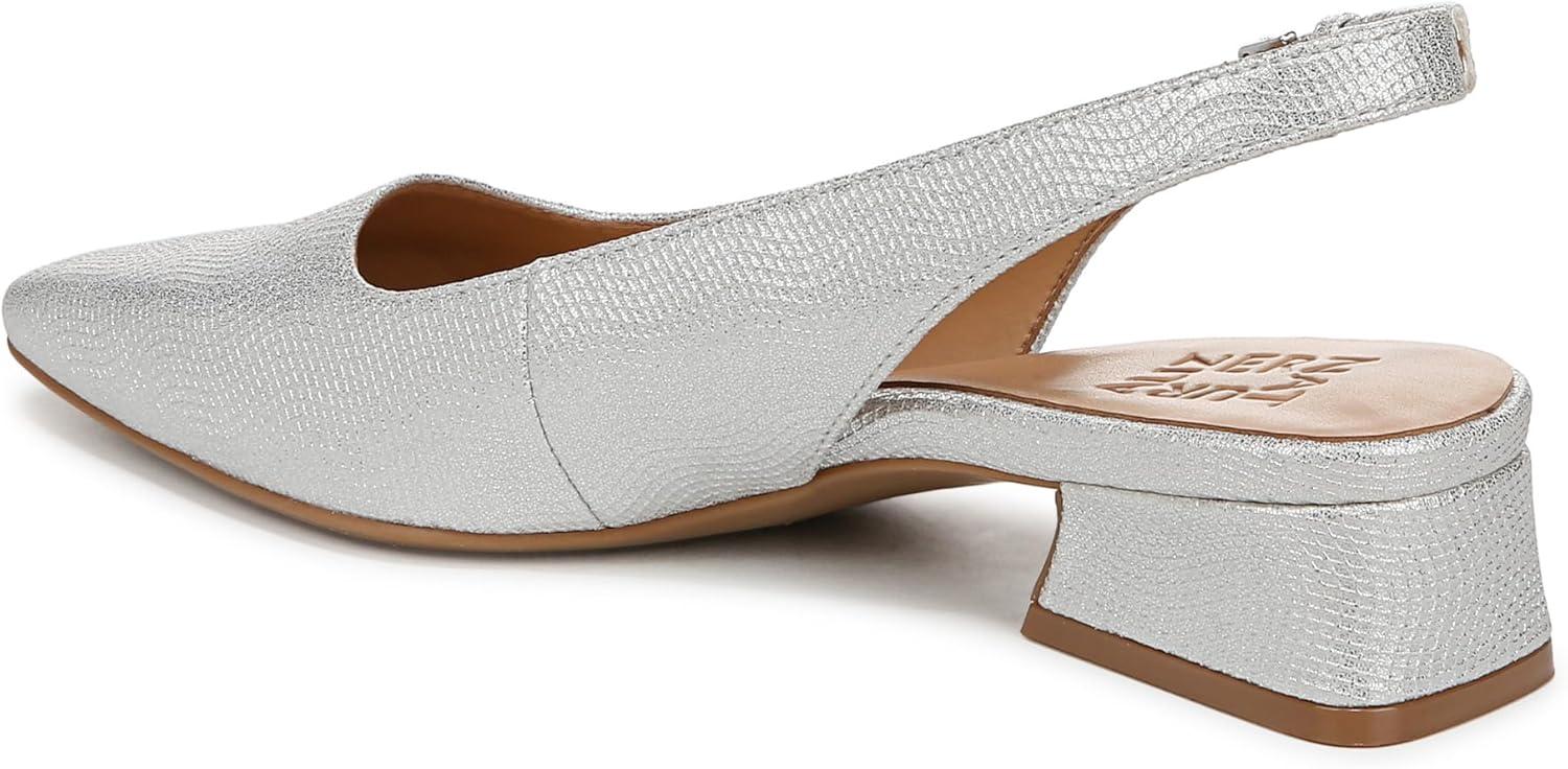 imageNaturalizer Womens Ginger Snip Toe Slingbacks PumpSilver Textured Metallic