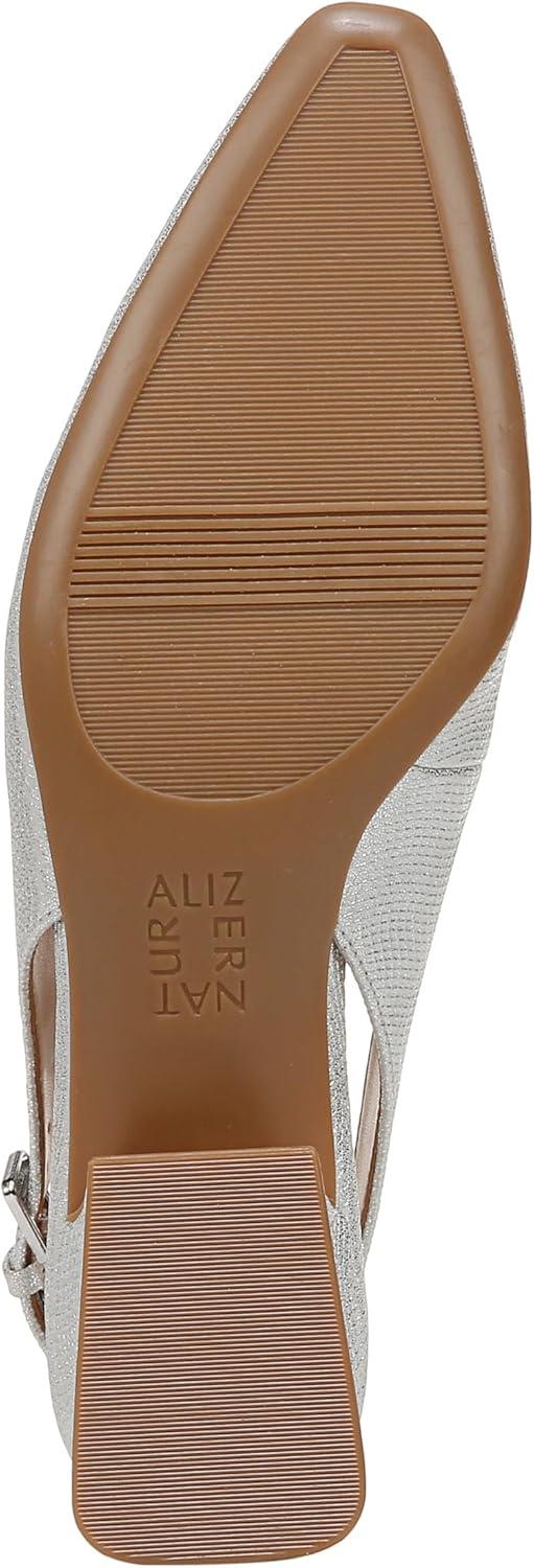 imageNaturalizer Womens Ginger Snip Toe Slingbacks PumpSilver Textured Metallic