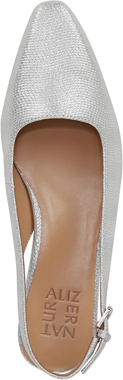 imageNaturalizer Womens Ginger Snip Toe Slingbacks PumpSilver Textured Metallic