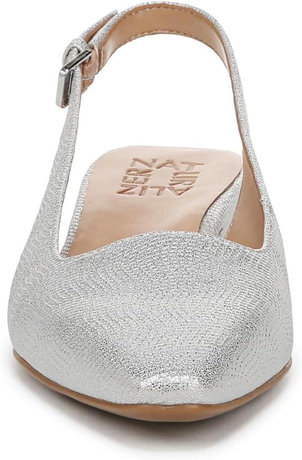 imageNaturalizer Womens Ginger Snip Toe Slingbacks PumpSilver Textured Metallic