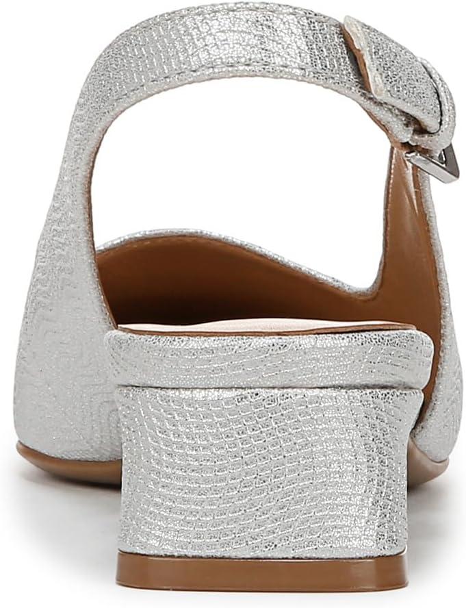 imageNaturalizer Womens Ginger Snip Toe Slingbacks PumpSilver Textured Metallic