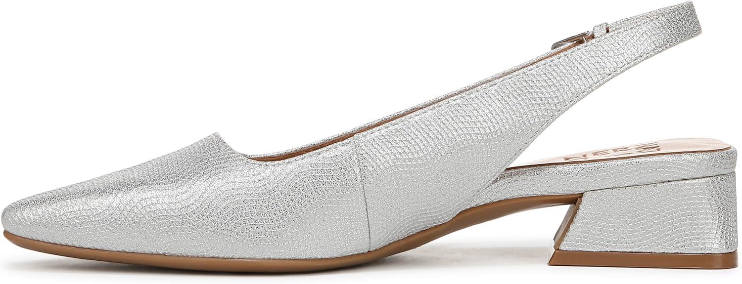 imageNaturalizer Womens Ginger Snip Toe Slingbacks PumpSilver Textured Metallic