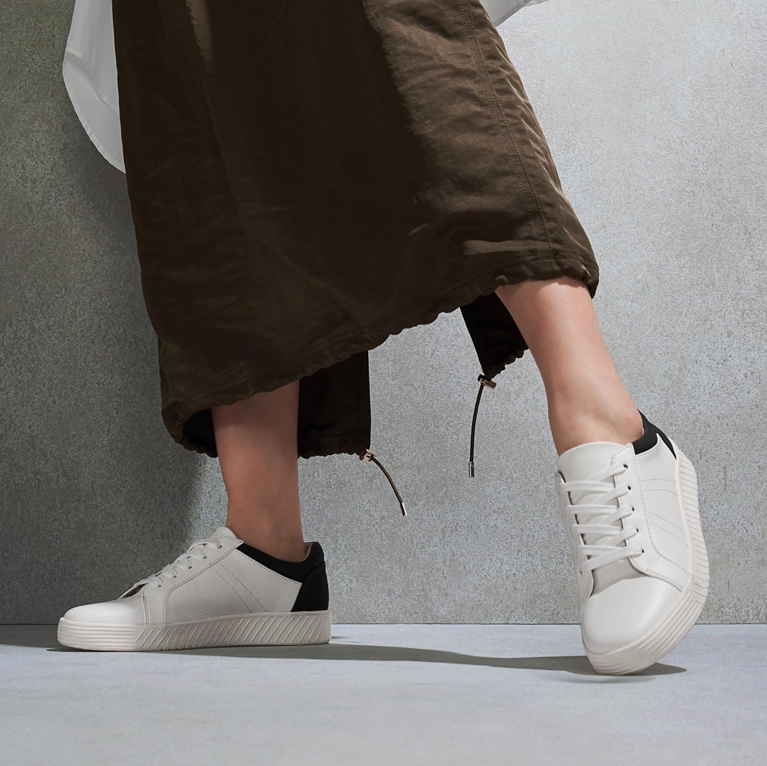 imageNaturalizer Womens Neela Lace Up SneakerWhiteBlack Faux Leather