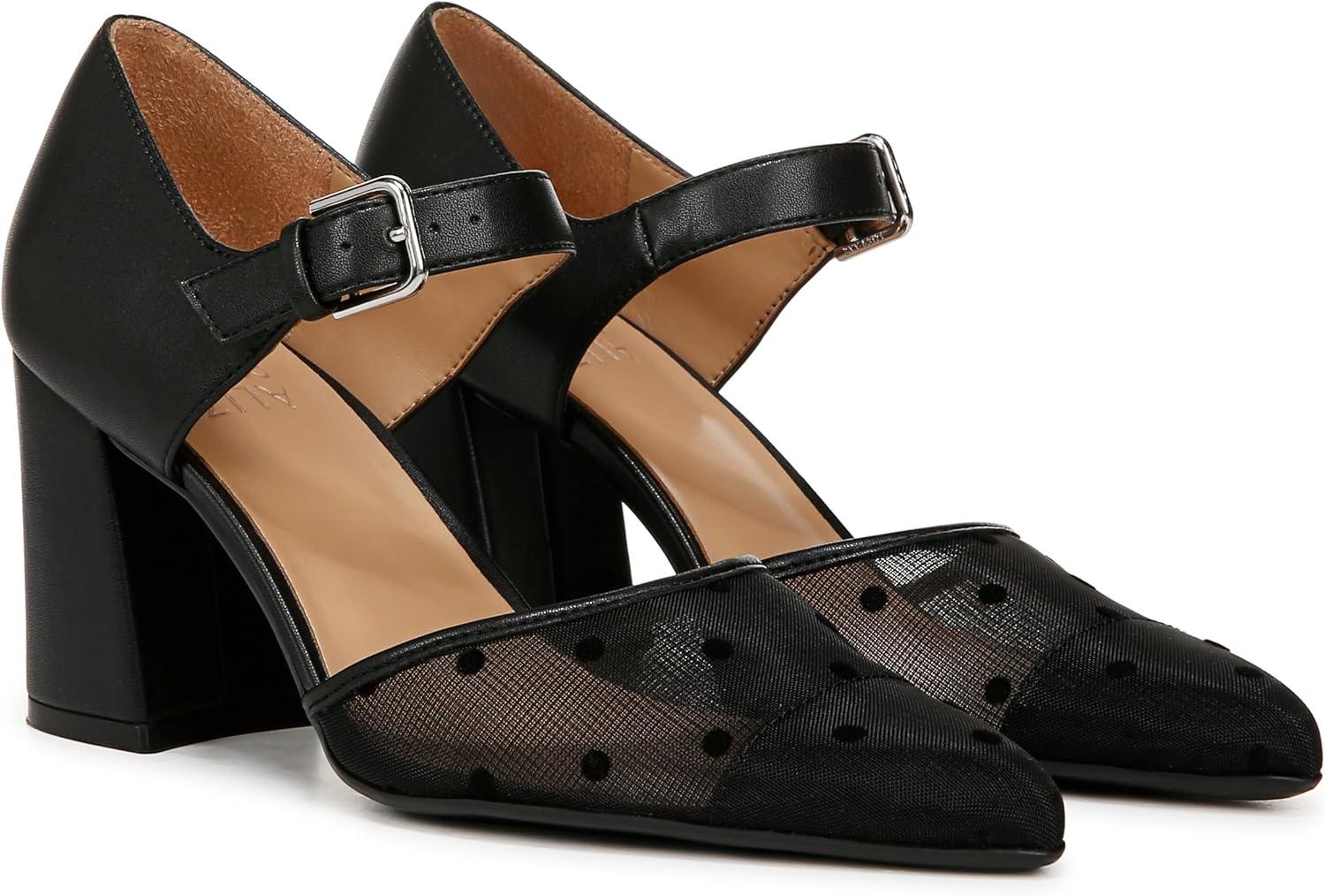 imageNaturalizer Womens Pixie PumpBlack Mesh Polka Dot