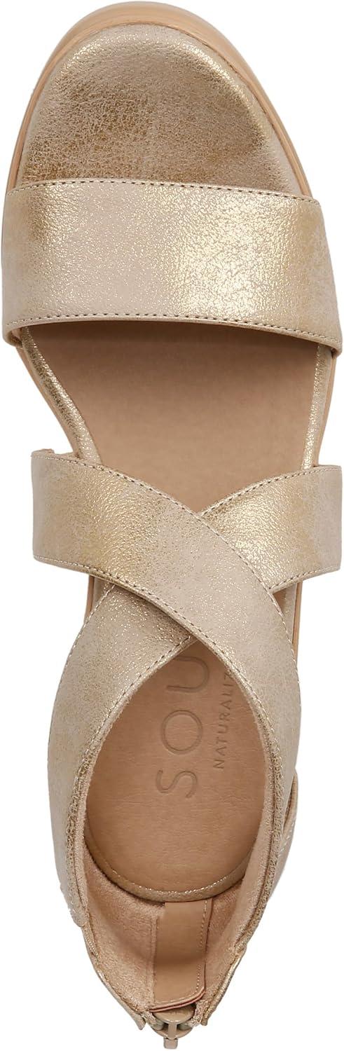 imageNaturalizer Womens Soul Goodtimes Wedge SandalGold Faux Leather