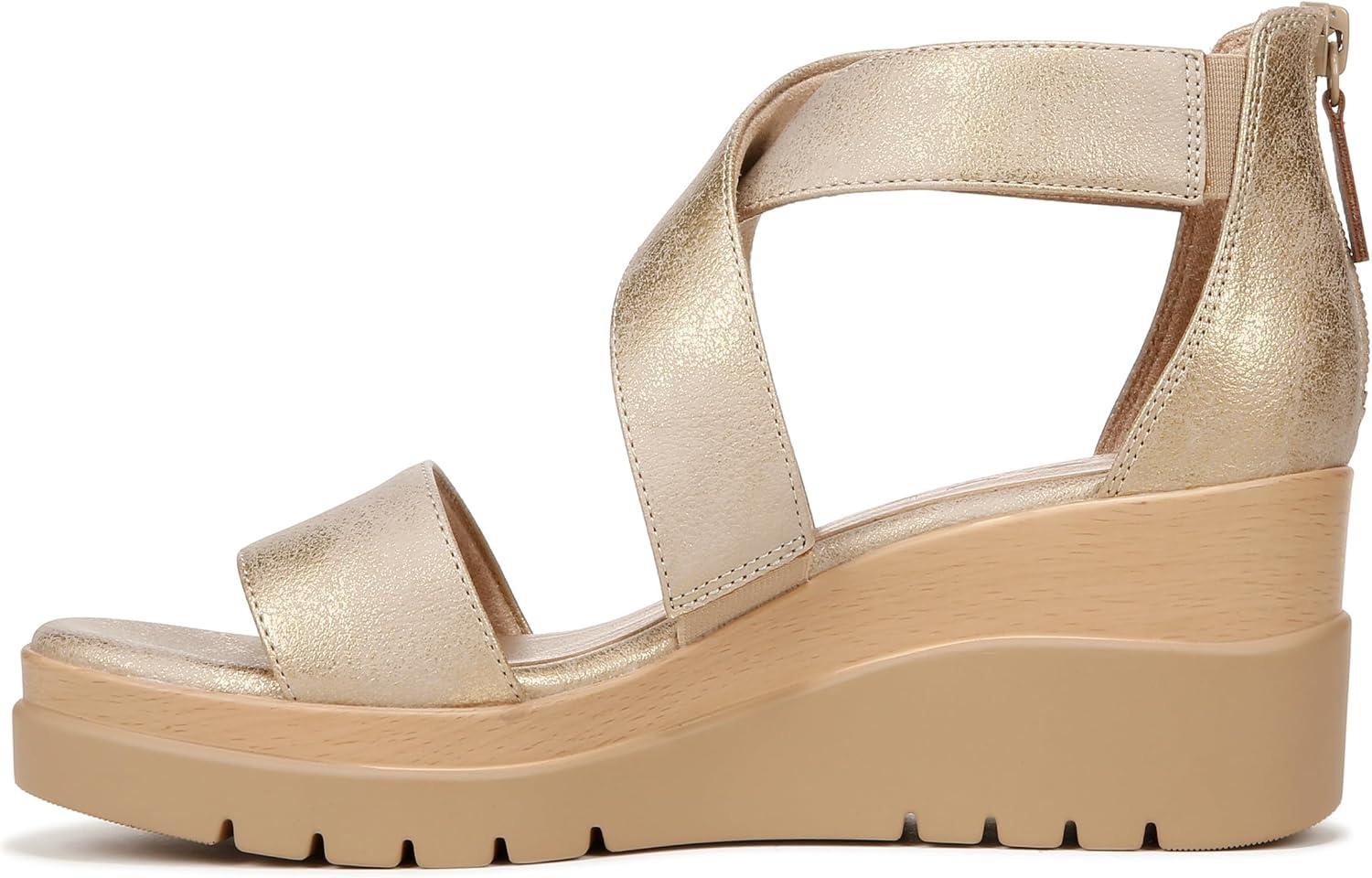 imageNaturalizer Womens Soul Goodtimes Wedge SandalGold Faux Leather