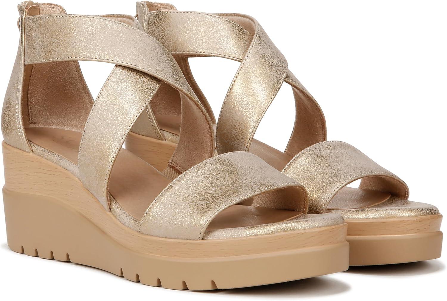 imageNaturalizer Womens Soul Goodtimes Wedge SandalGold Faux Leather