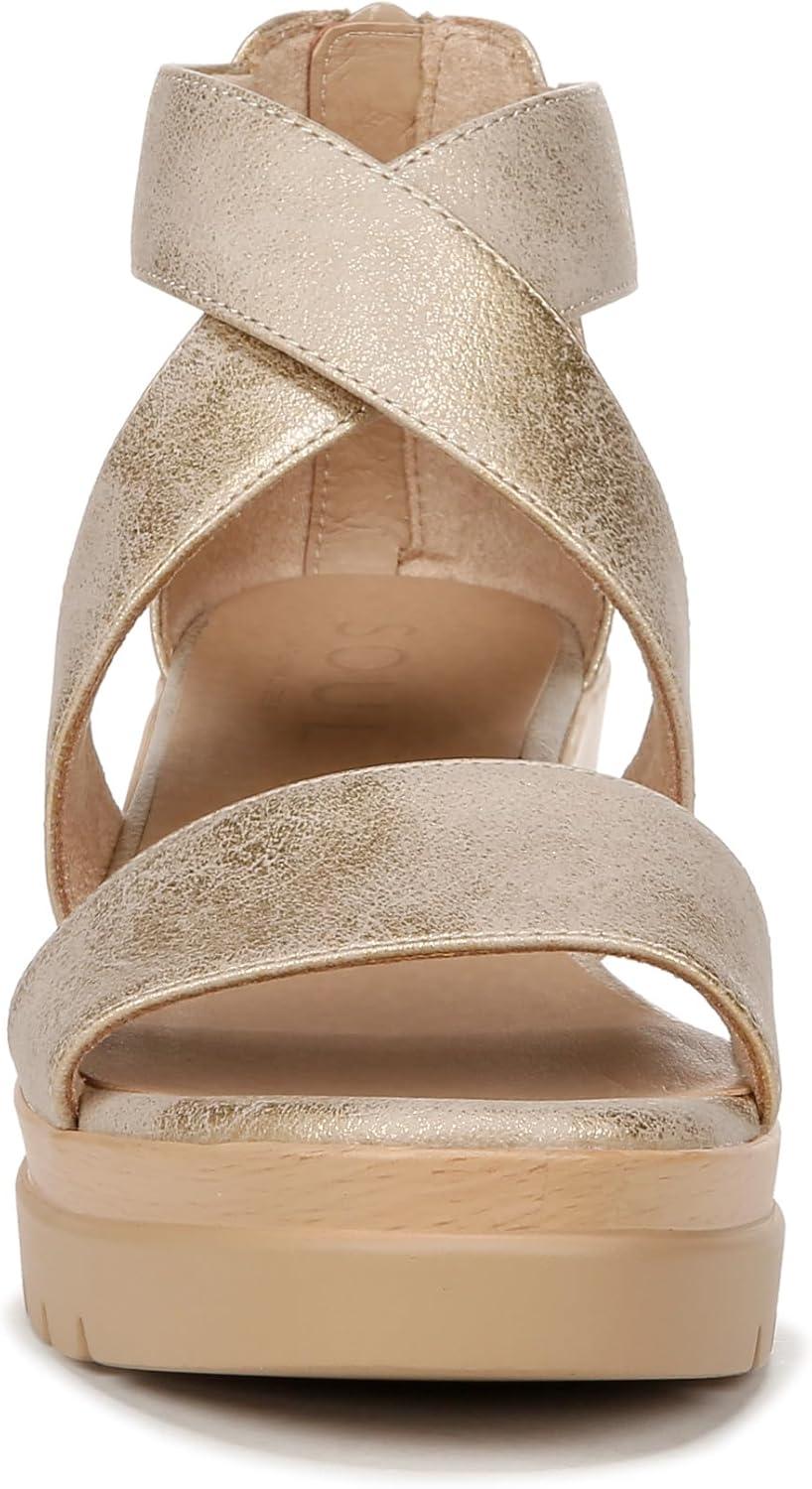 imageNaturalizer Womens Soul Goodtimes Wedge SandalGold Faux Leather