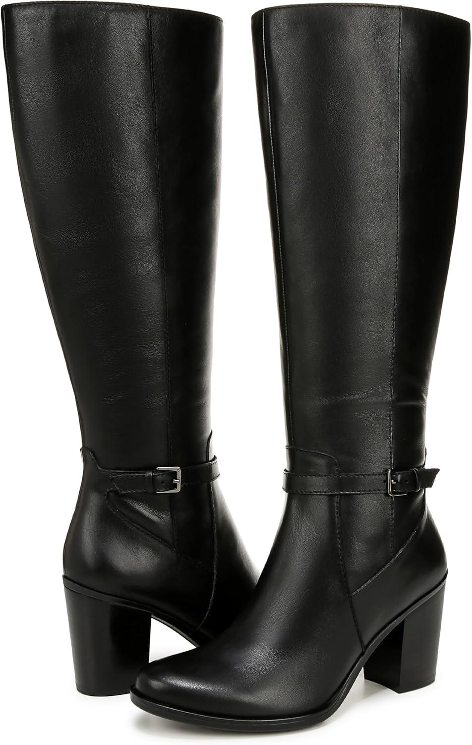imageNaturalizer womens Kalina Knee High Tall BootsKnee High BootBlack Leather Wide Calf