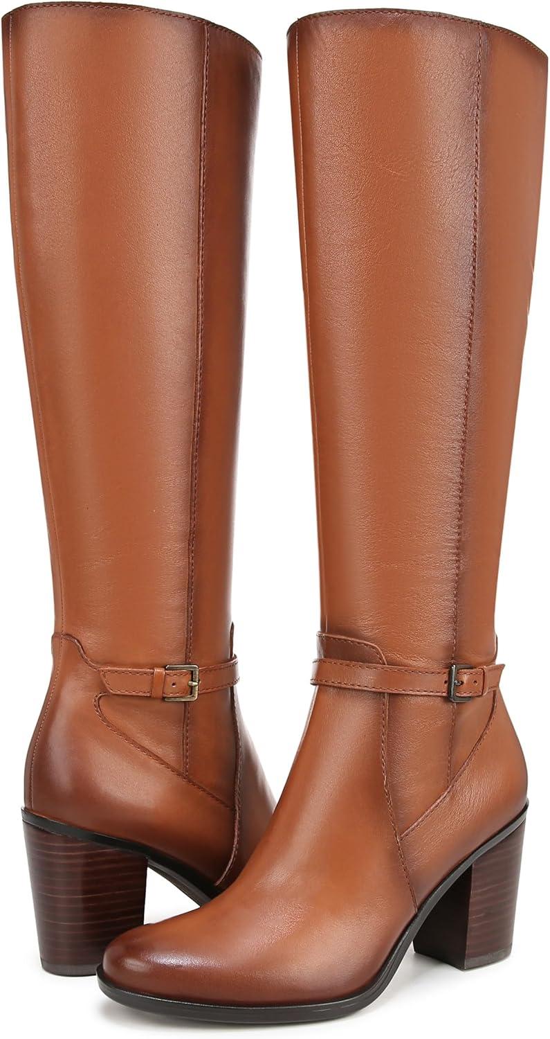 imageNaturalizer womens Kalina Knee High Tall BootsKnee High BootCider Spice Brown Leather Wide Calf