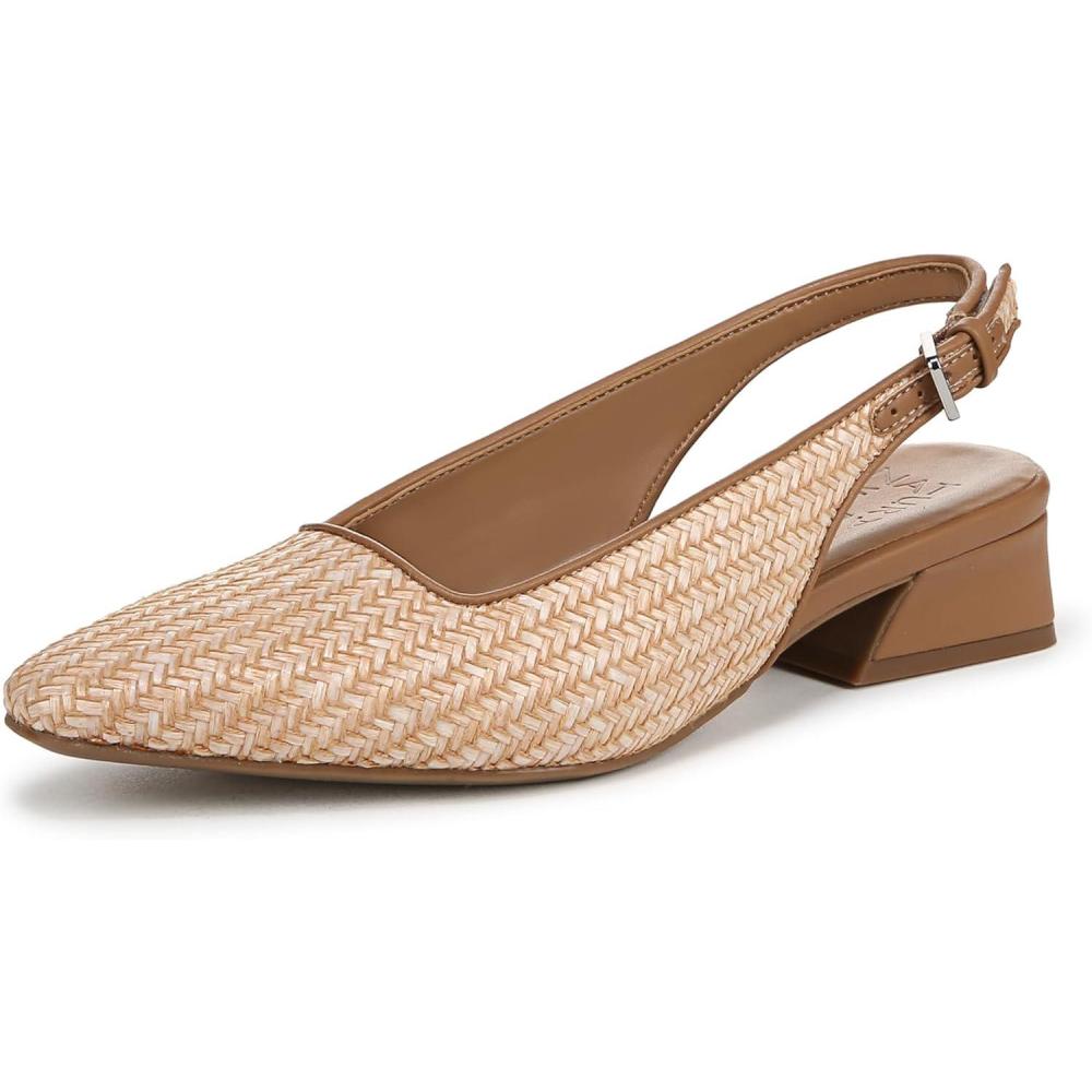 imageNaturalizer Womens Ginger Snip Toe Slingbacks PumpPearl Straw Tan