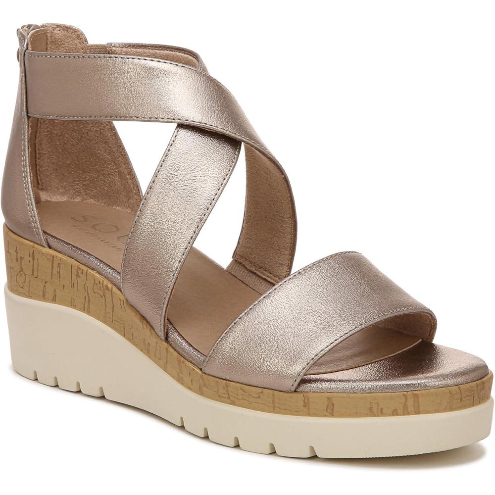 imageNaturalizer Womens Soul Goodtimes Wedge SandalWarm Silver Synthetic