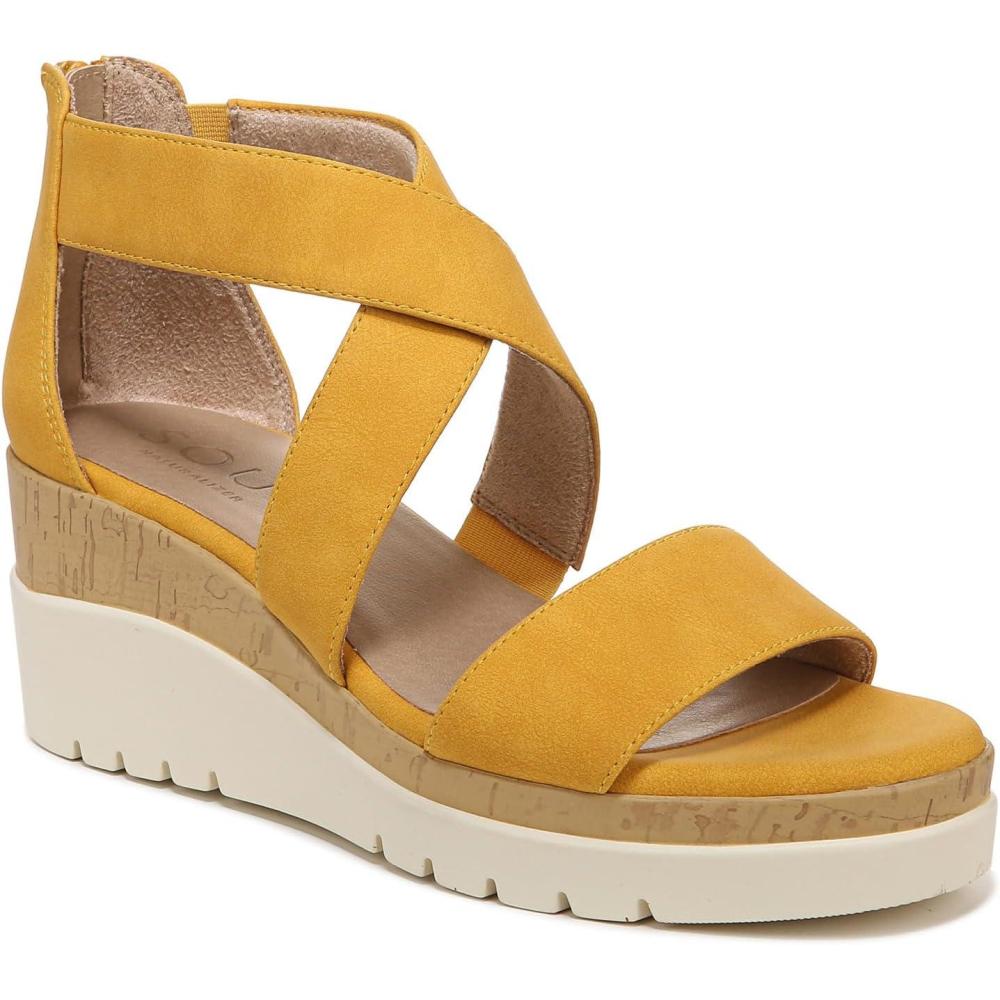 imageNaturalizer Womens Soul Goodtimes Wedge SandalYellow Faux Leather