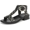 imageNaturalizer Womens Brandy Flat SandalBlack Studded Leather