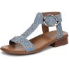 imageNaturalizer Womens Brandy Flat SandalDenim Blue Studded Nubuck