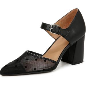 imageNaturalizer Womens Pixie PumpBlack Mesh Polka Dot