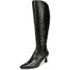 Black Croco Wide Calf