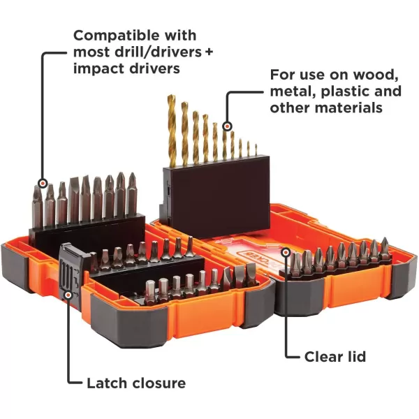 BLACK+DECKER Screwdriver Bit Set/Drill Bit Set, 46-Piece 