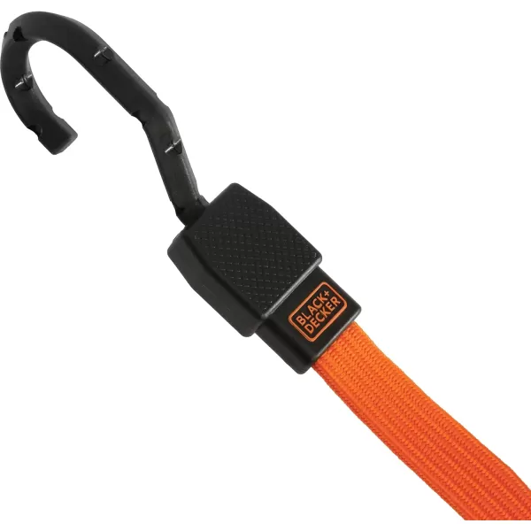 BLACK+DECKER BDX1010 Black/Orange 24" Flat Bungee Cord Straps, 2 Pack