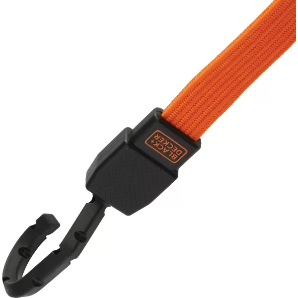 BLACK+DECKER BDX1010 Black/Orange 24" Flat Bungee Cord Straps, 2 Pack
