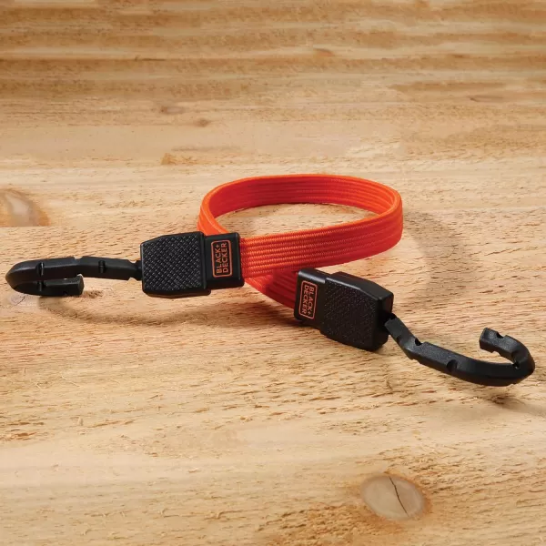 BLACK+DECKER BDX1010 Black/Orange 24" Flat Bungee Cord Straps, 2 Pack
