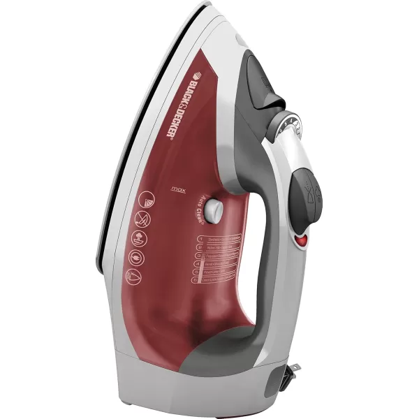 BLACK+DECKER ICR07X Xpress Steam Cord Reel Iron, White/Red, 10.4" x 13" x 12"