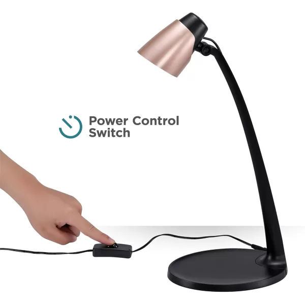 BLACK+DECKER Modern LED Desk Lamp, 3.5W, Rose Gold 