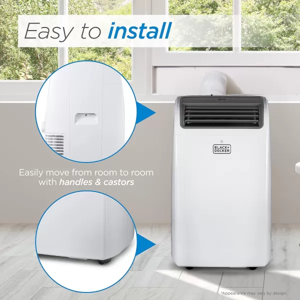 BLACK+DECKER 10,000 BTU Portable Air Conditioner up to 450 Sq.Ft. with Remote Control,White