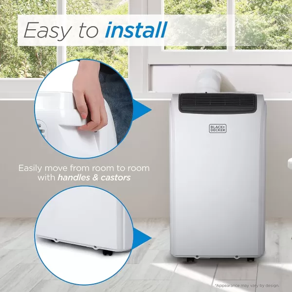 BLACK+DECKER 10,000 BTU Portable Air Conditioner up to 450 Sq.Ft. with Remote Control,White