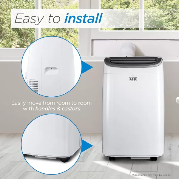 BLACK+DECKER 10,000 BTU Portable Air Conditioner up to 450 Sq.Ft. with Remote Control,White