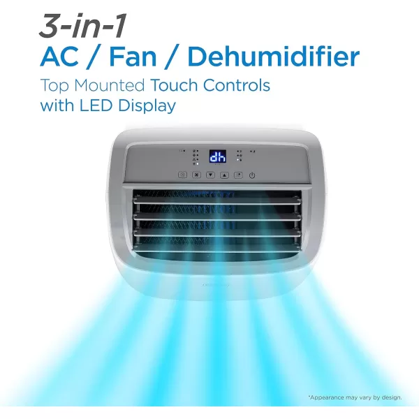 BLACK+DECKER 10,000 BTU Portable Air Conditioner up to 450 Sq.Ft. with Remote Control,White