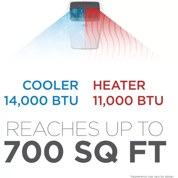 BLACK+DECKER 10,000 BTU Portable Air Conditioner up to 450 Sq.Ft. with Remote Control,White