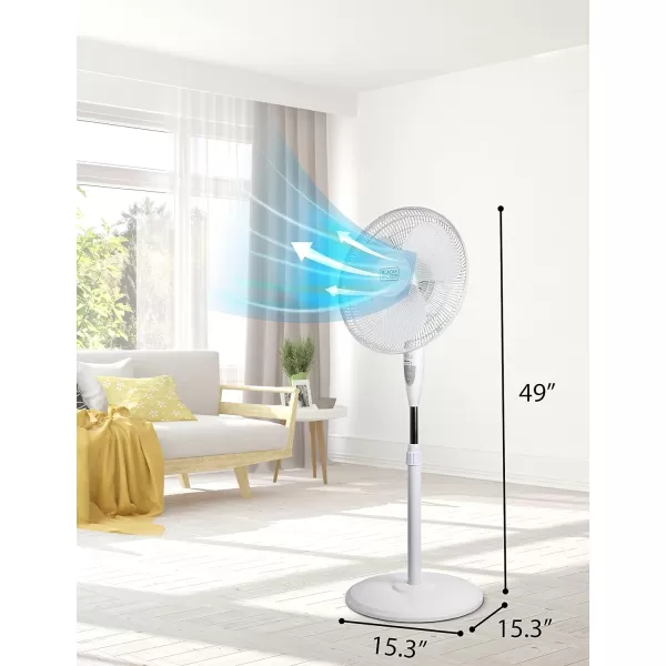 BLACK+DECKER 18-Inch Stand Fan with Pedestal Base, Height Adjustable Pedestal Fan with Remote and Touch Control Panel, Free Standing Fan with 90-Degree Oscillating and 3-Speed Settings, Black