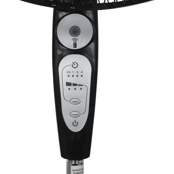 BLACK+DECKER 18-Inch Stand Fan with Pedestal Base, Height Adjustable Pedestal Fan with Remote and Touch Control Panel, Free Standing Fan with 90-Degree Oscillating and 3-Speed Settings, Black