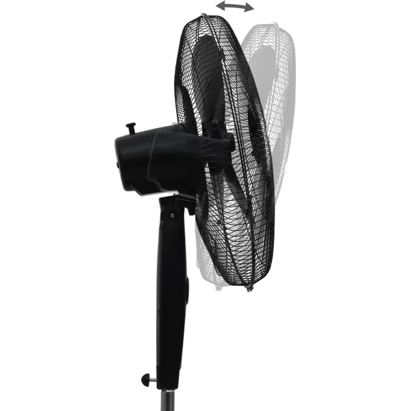 BLACK+DECKER 18-Inch Stand Fan with Pedestal Base, Height Adjustable Pedestal Fan with Remote and Touch Control Panel, Free Standing Fan with 90-Degree Oscillating and 3-Speed Settings, Black