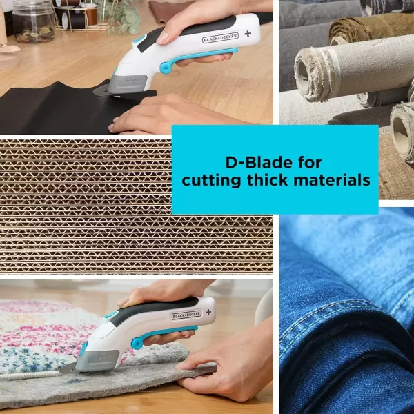 BLACK+DECKER 4V MAX Electric Fabric Scissors, Cordless, USB Rechargeable , White