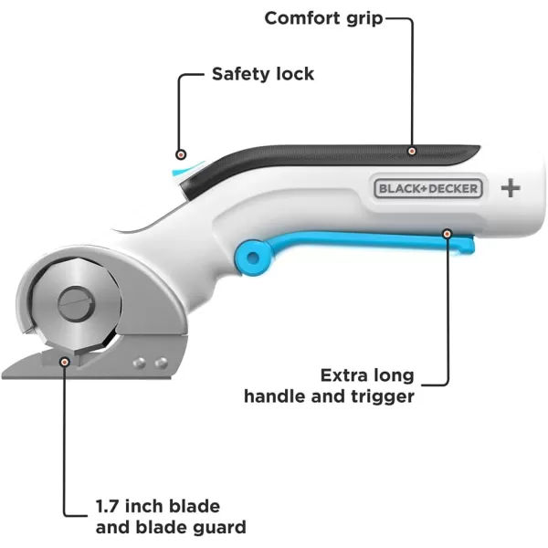 BLACK+DECKER 4V MAX Rotary Cutter, Cordless, USB Rechargeable , White