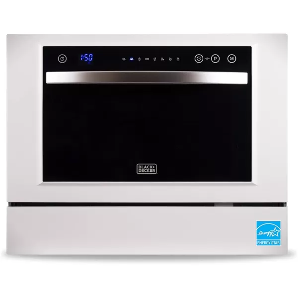 BLACK+DECKER BCD6W 6 Place Setting ENERGY STAR Portable Compact Countertop Dishwasher