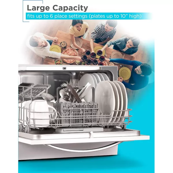 BLACK+DECKER BCD6W 6 Place Setting ENERGY STAR Portable Compact Countertop Dishwasher