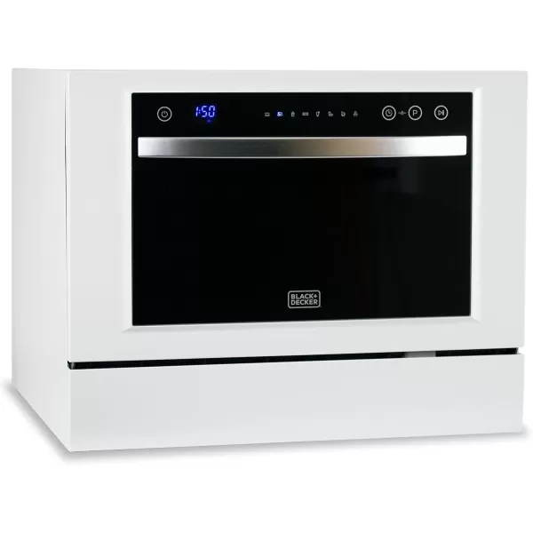 BLACK+DECKER BCD6W 6 Place Setting ENERGY STAR Portable Compact Countertop Dishwasher