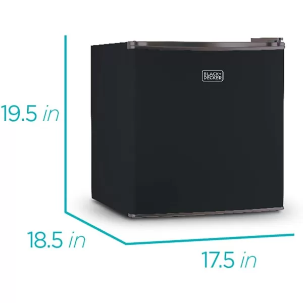 BLACK+DECKER BCRK17B Compact Refrigerator Energy Star Single Door Mini Fridge with Freezer, 1.7 Cubic Feet, Black